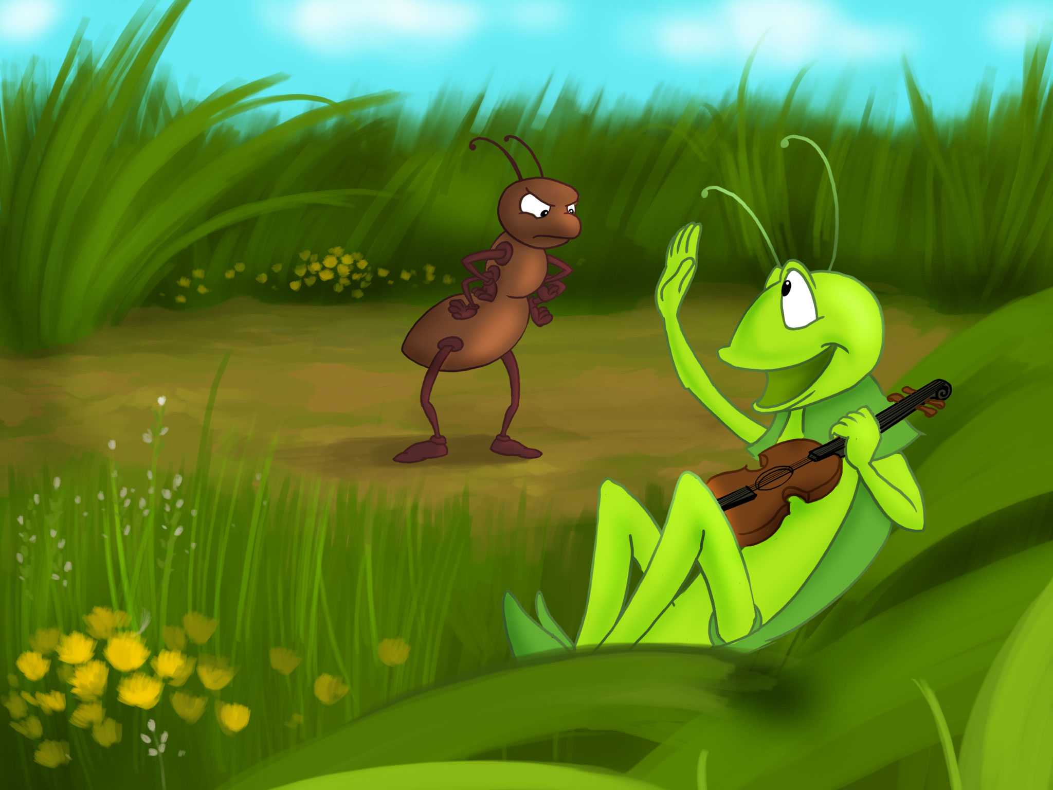 Басня стрекоза и муравей - иван крылов | произведение попрыгунья стрекоза - читать текст, слушать, мультфильм, анализ стиха