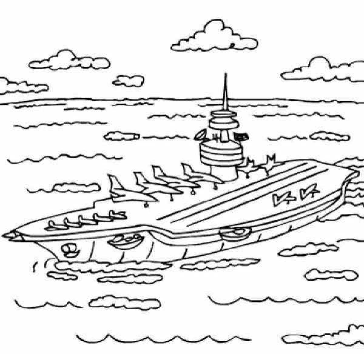 Раскраски Авианосец – сборник изображений огромных военных кораблей Основное назначение авианосца – передвижная авиабаза Скачайте или распечатайте раскраски Авианосец для детей, которые мы предлагаем вам совершенно бесплатно