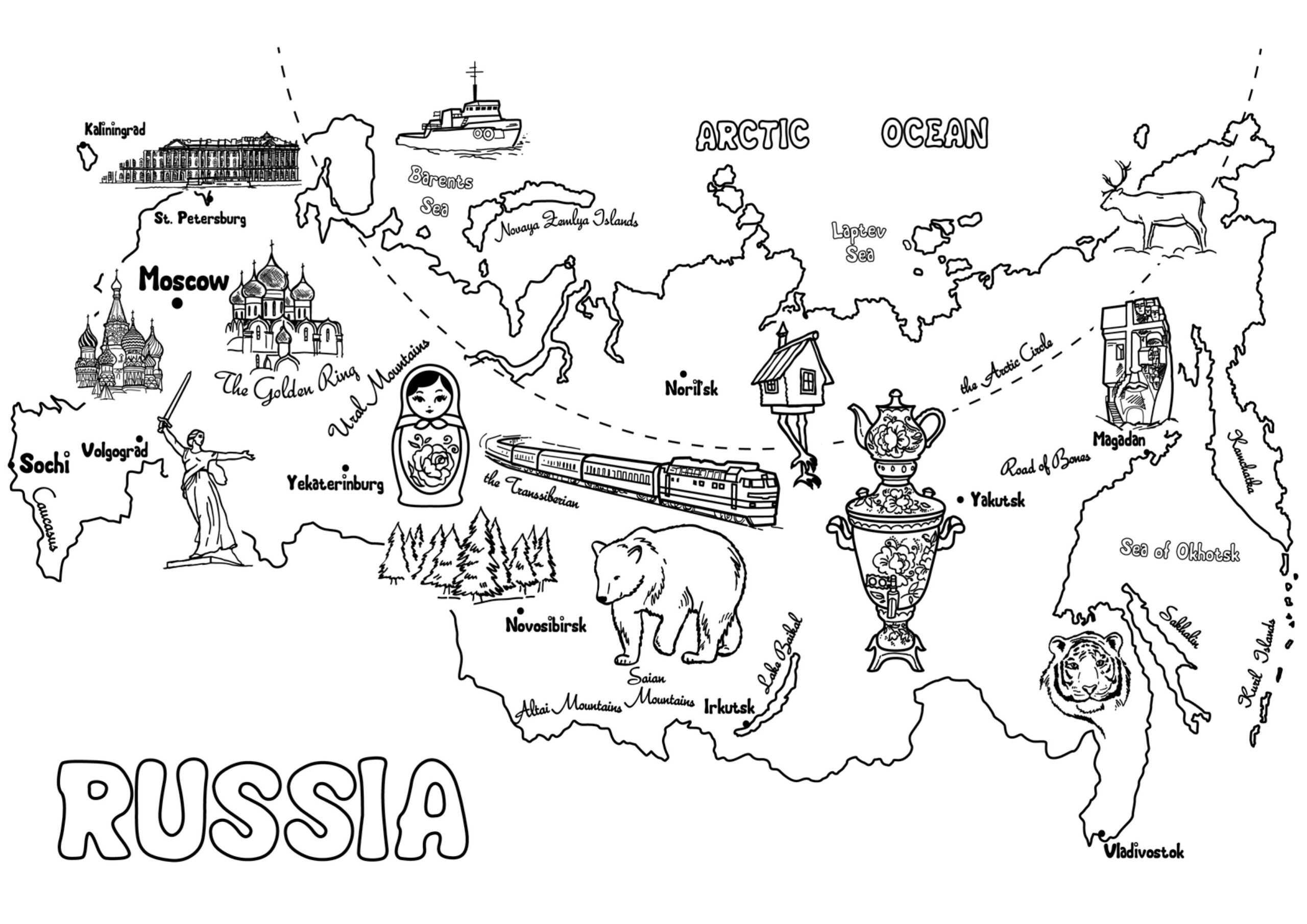 Раскраски с символами страны