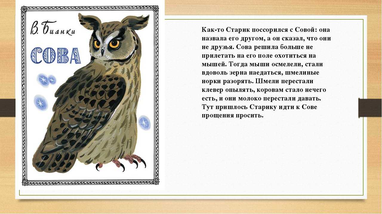 Сова :
                                        виталий бианки. рассказы