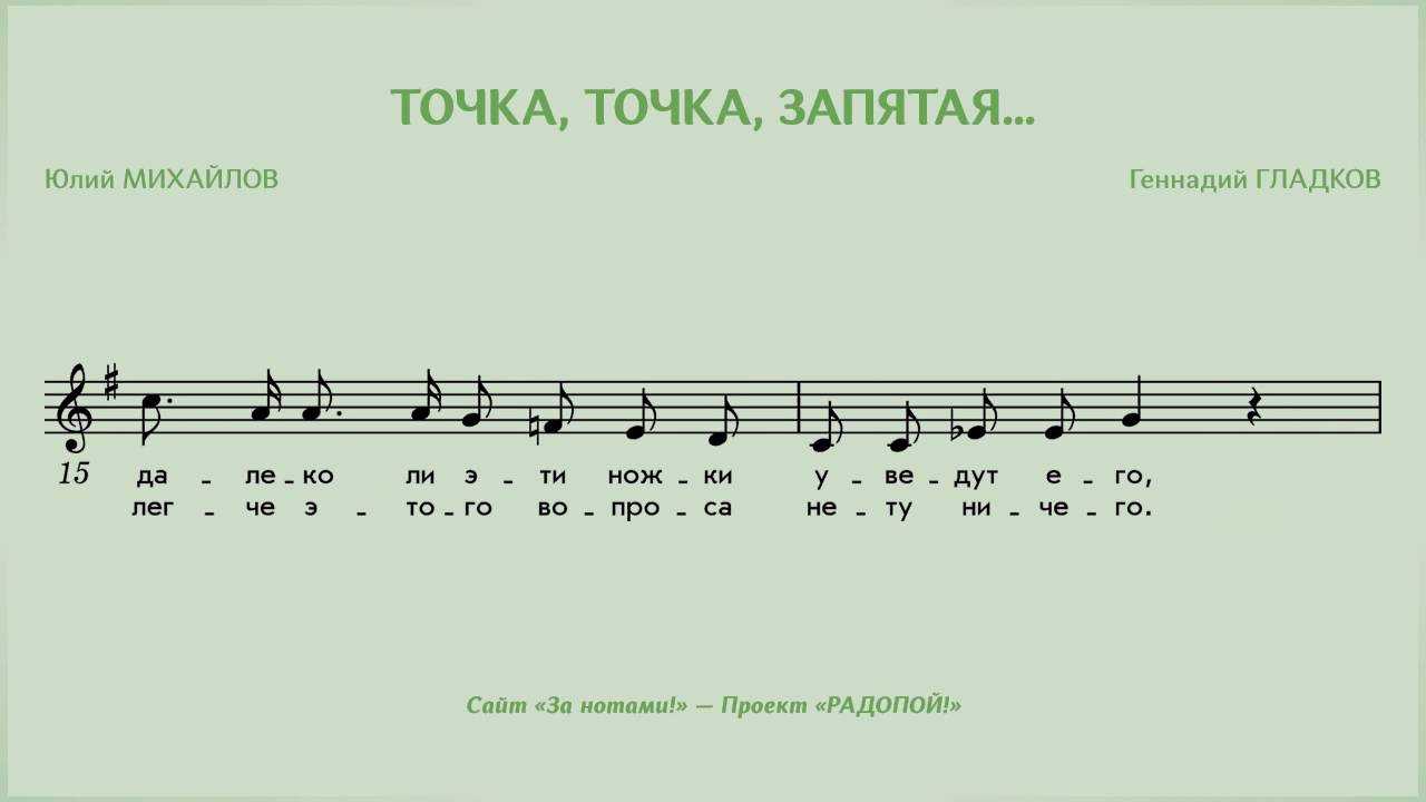 Слушайте с удовольствием и подпевайте песню Точка, точка, запятая из одноименно советского фильма про школу текст песни