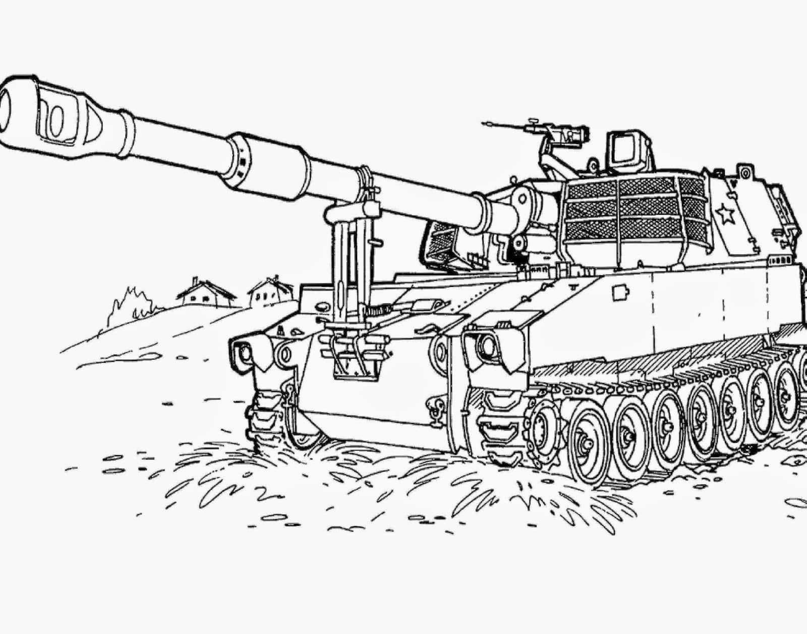 Раскраска танк тигр