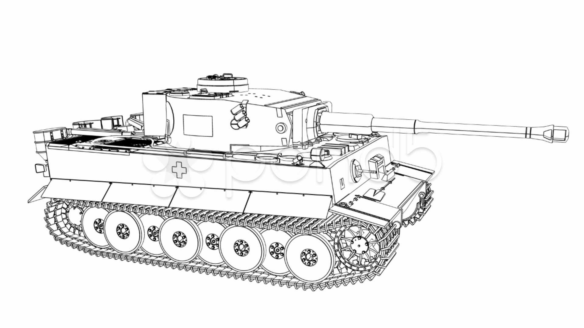 Раскраска танк тигр