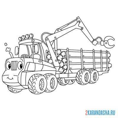 Раскраски лесовоз бесплатно распечатать раскраски