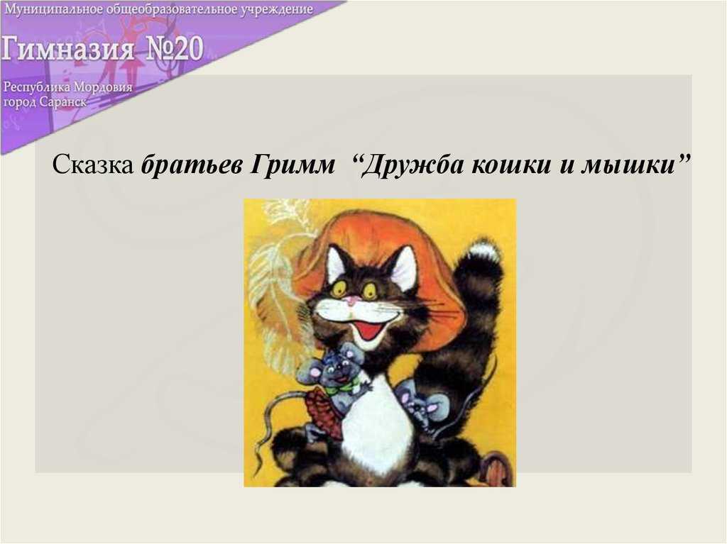 Дружба кошки и мышки — сказка братьев гримм