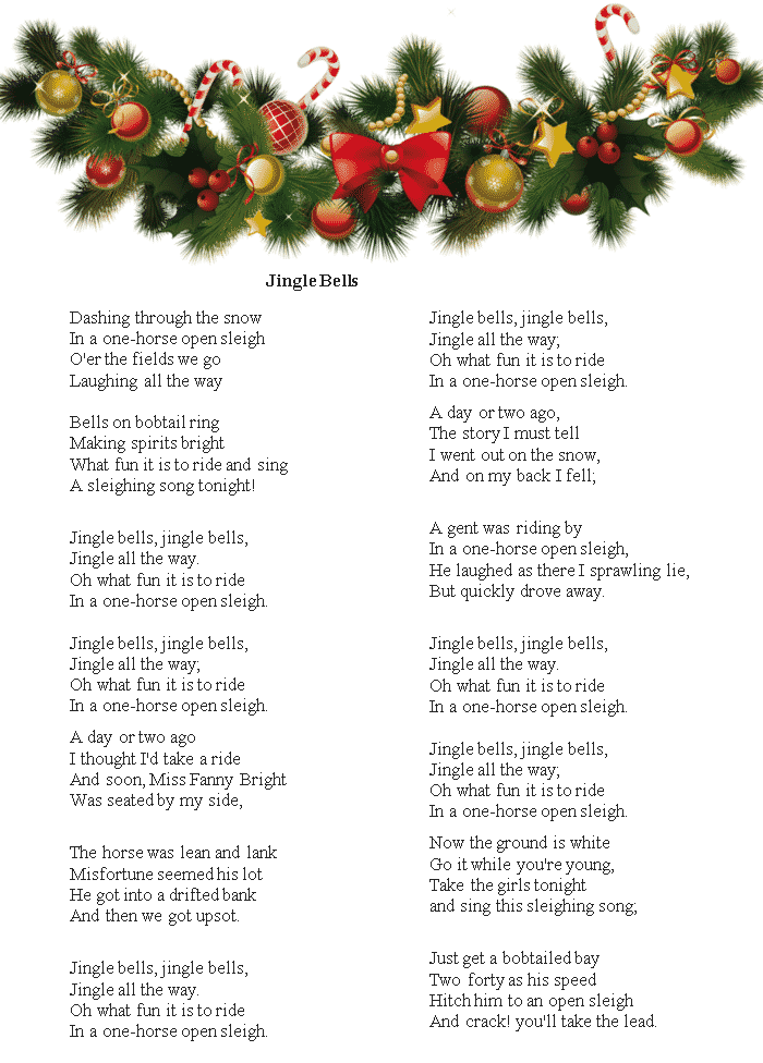 Рождественская песня jingle bells. текст на английском с переводом на русский язык.