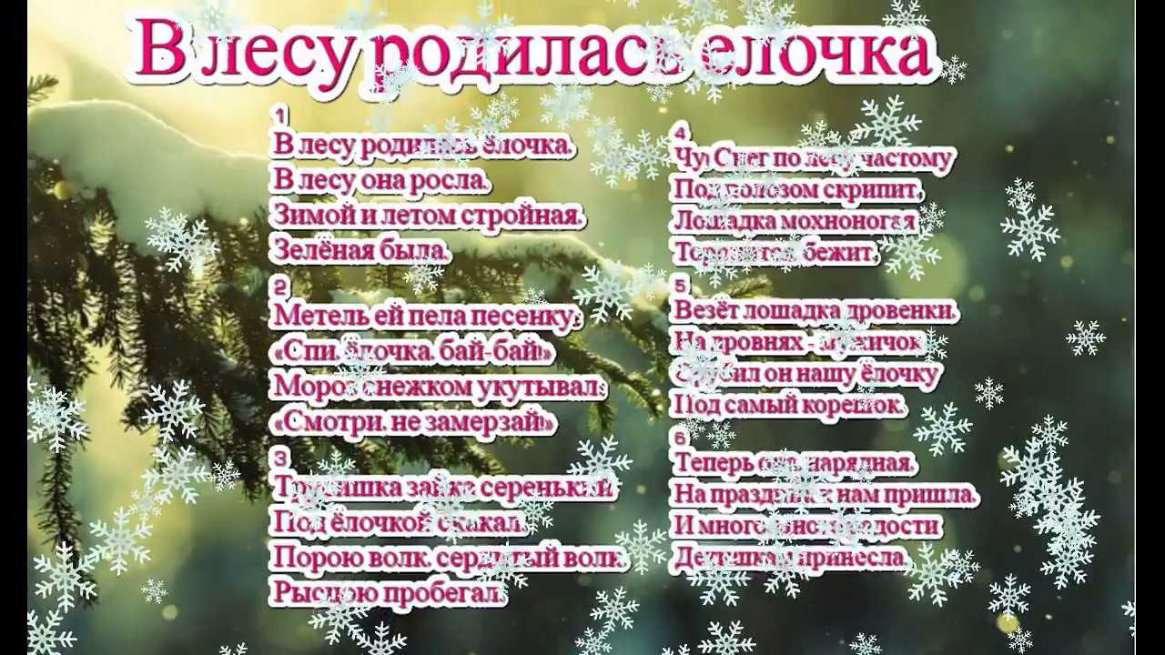 В лесу родилась елочка (текст песни со словами)