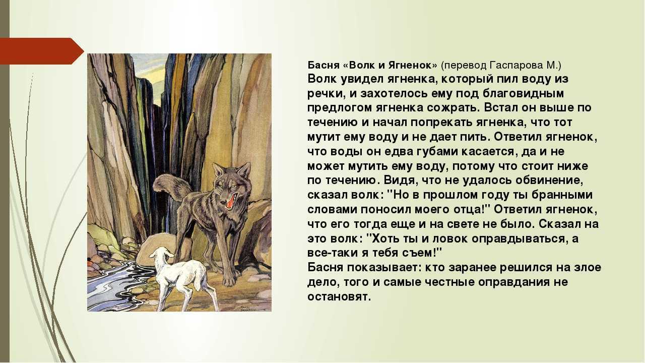 Краткий анализ басни крылова «волк и ягненок»: мораль, план, главная мысль