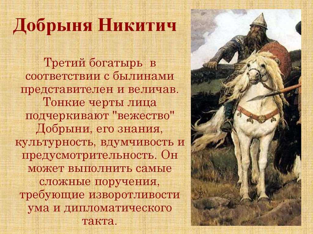 Былины о добрыне никитиче | былины